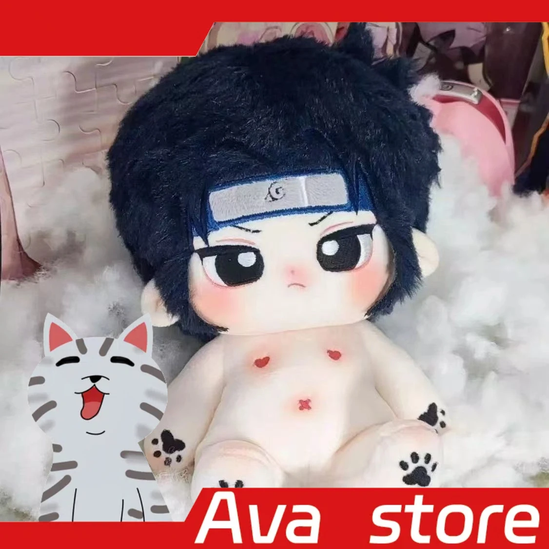 20cm Anime Uchiha Sasuke Handsome Cosplay Plush Doll Dress Up Cotton Doll Toy Soft Pillow Stuffed Figure Toys Collection Gift