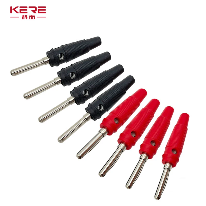 KERE 20PCS 100PCS/Set 4mm Banana Plug 20A Stackable Insertion Connector with Insulation Protection Sleeve