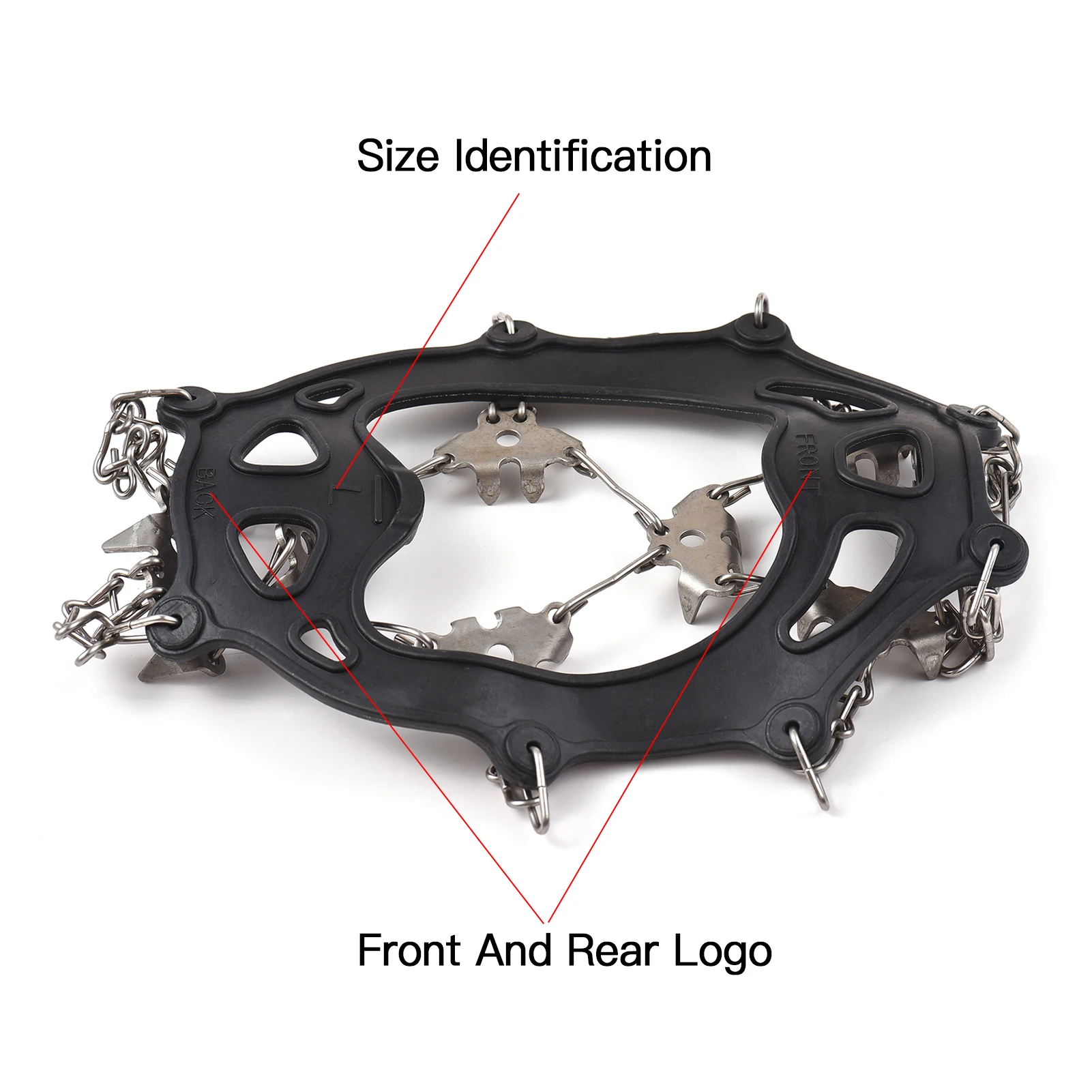 32-Tooth Crampons Upgraded Thickened Stainless Steel Spikes Anti-Slip Ice Claw Shoe Cover Snow Anti-Slip Device Anti-Slip Chain