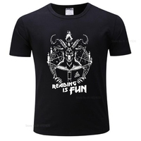 Hot sale men brand t shirt summer cotton tshirt Personality Goat Baphomet T Shirt Leisure Satan Demon Geeks Reading Is Fun