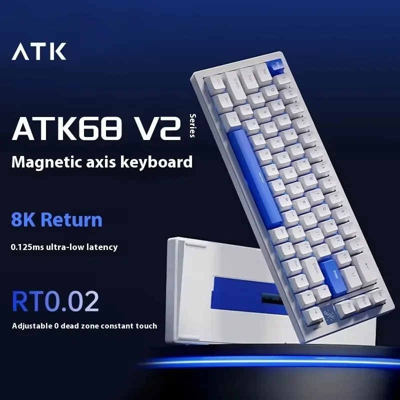 Atk68 Mechanical Keyboard Three Mode Connection Magnetic Axis Full Key Hot Plug Ultra Low Delay Tablet Computer Office Game