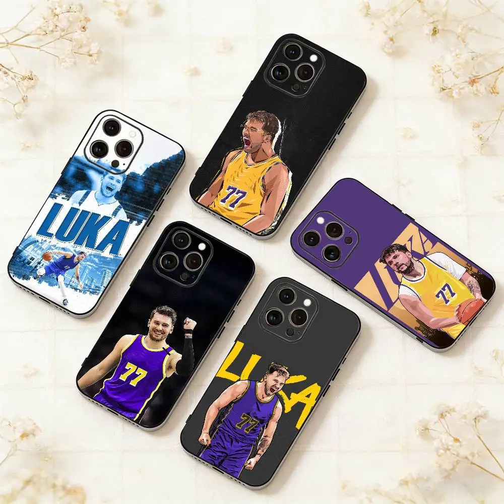 

basketball Luka Doncic 77 Phone Case For iPhone 17,16,15,14,13,12,11 Plus,Pro Max,XS,Soft Silicone Black Cover