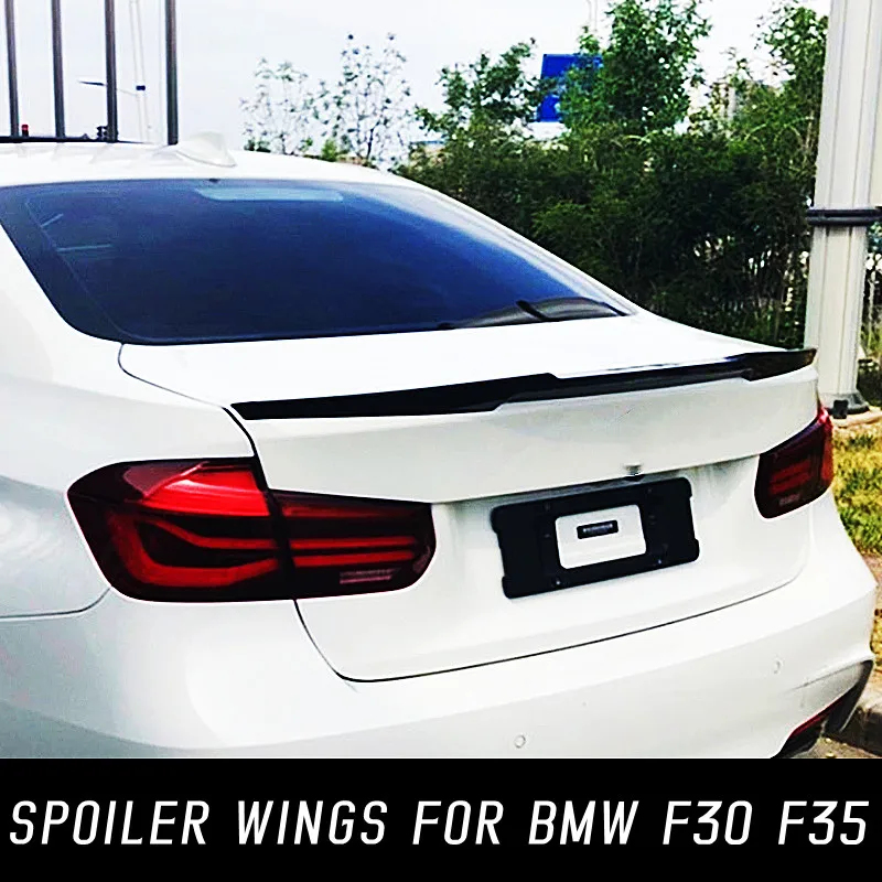 

For BMW 3 Series F30 F35 M4 320i 325i 330i 2013-2019 ABS Plastic Black Carbon Rear Trunk Lid Spoiler Wings Car Accessories Part