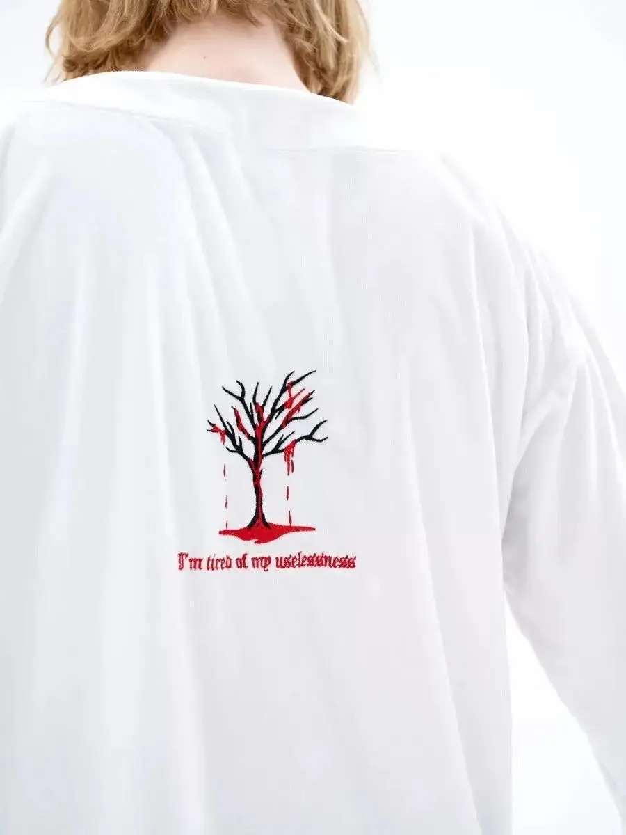 Chemises à manches longues en pur coton, gothique foncé, Punk, bandes dessinées amusantes imprimées pour Couples, sweat-shirt fin pour femmes, haut tendance d'automne