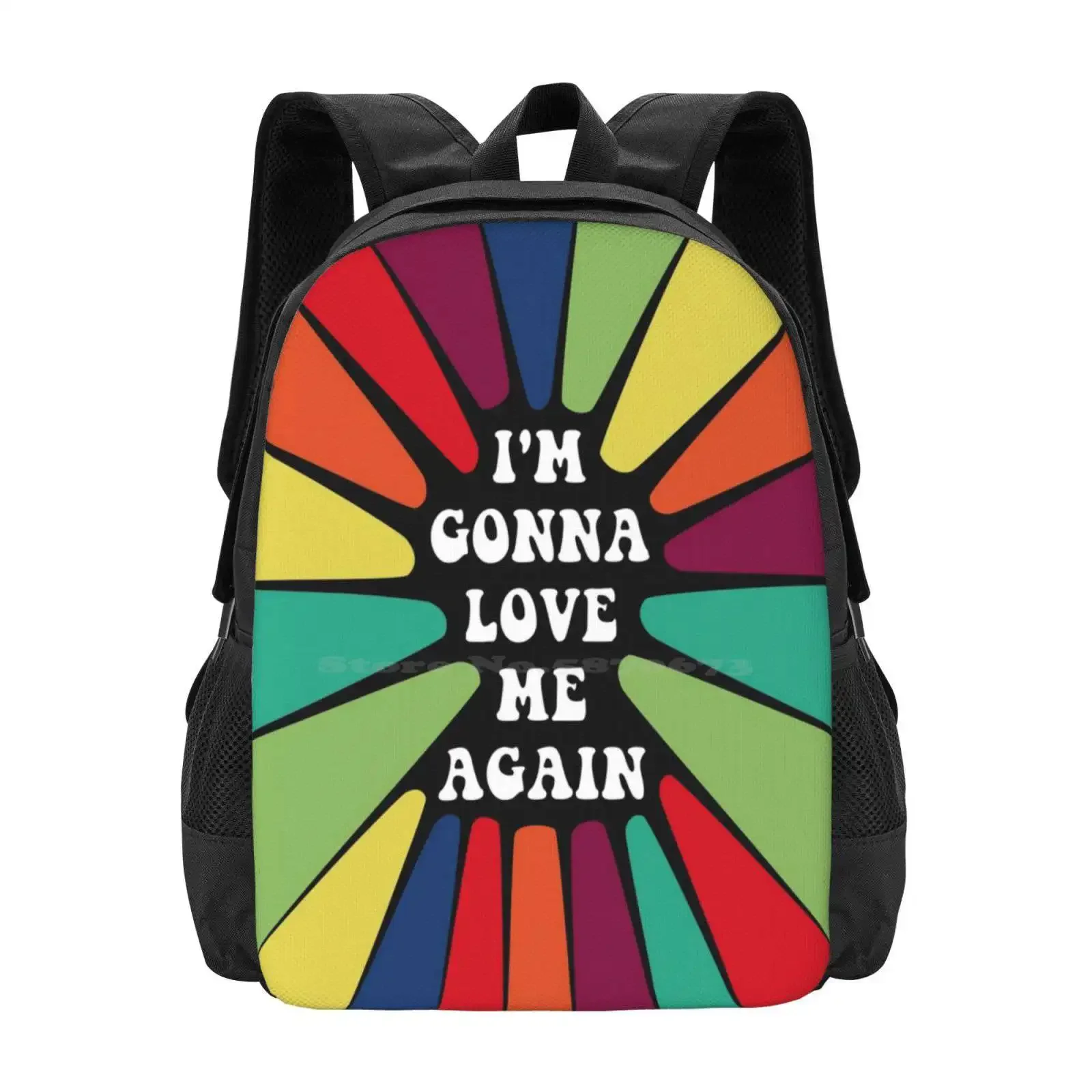 

Рюкзак I'm Gonna Love Me Again, винтажная распродажа, модные сумки Taronegerton Groovy, 70-е годы, семьдесятых, Радуга