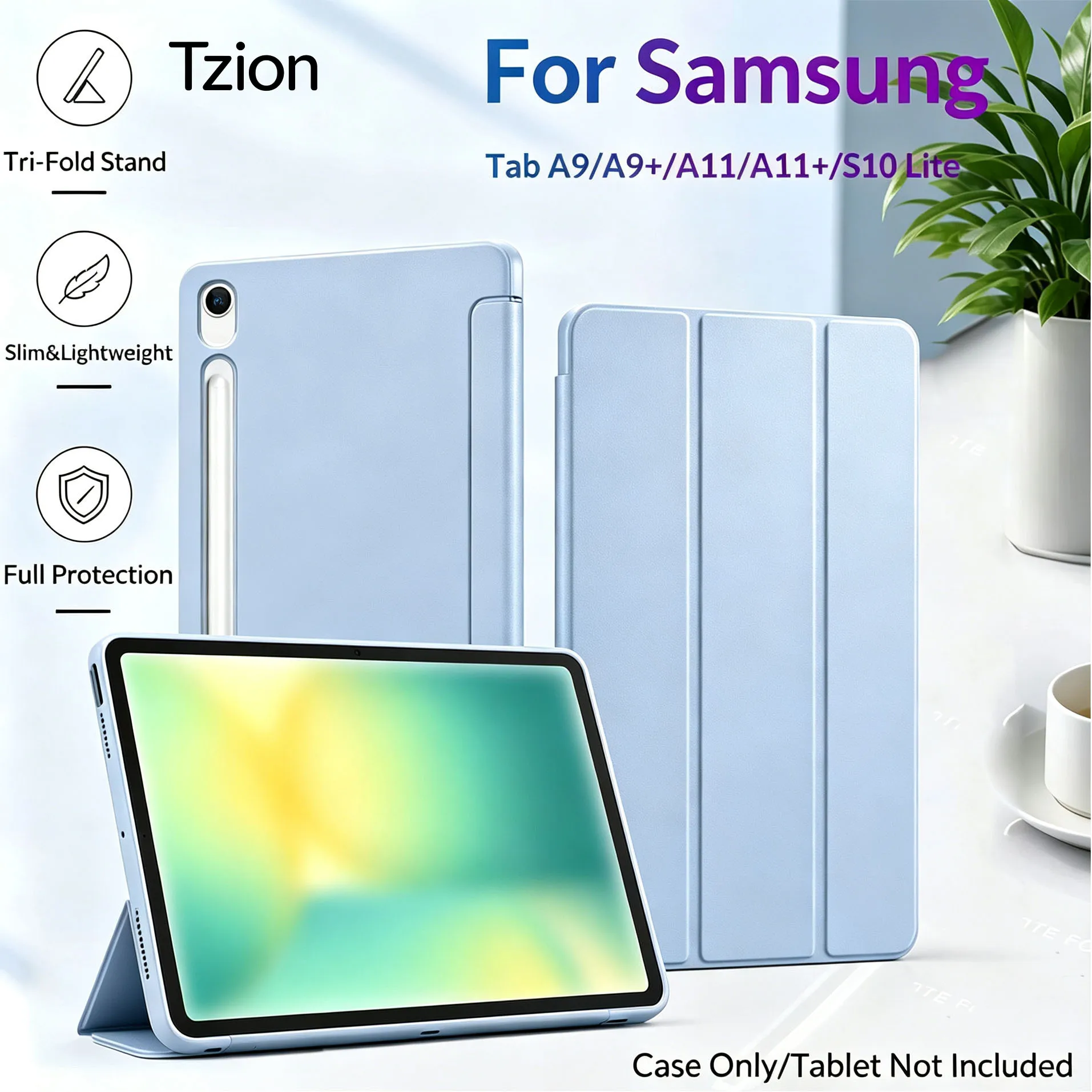 For Samsung Galaxy Tab A7 A8 A9 A11 S6 S7 S8 S9 S10 FE + Lite Plus 8.7 10.4 10.5 10.9 11 Magnetic Flip Smart Cover Tablet Case