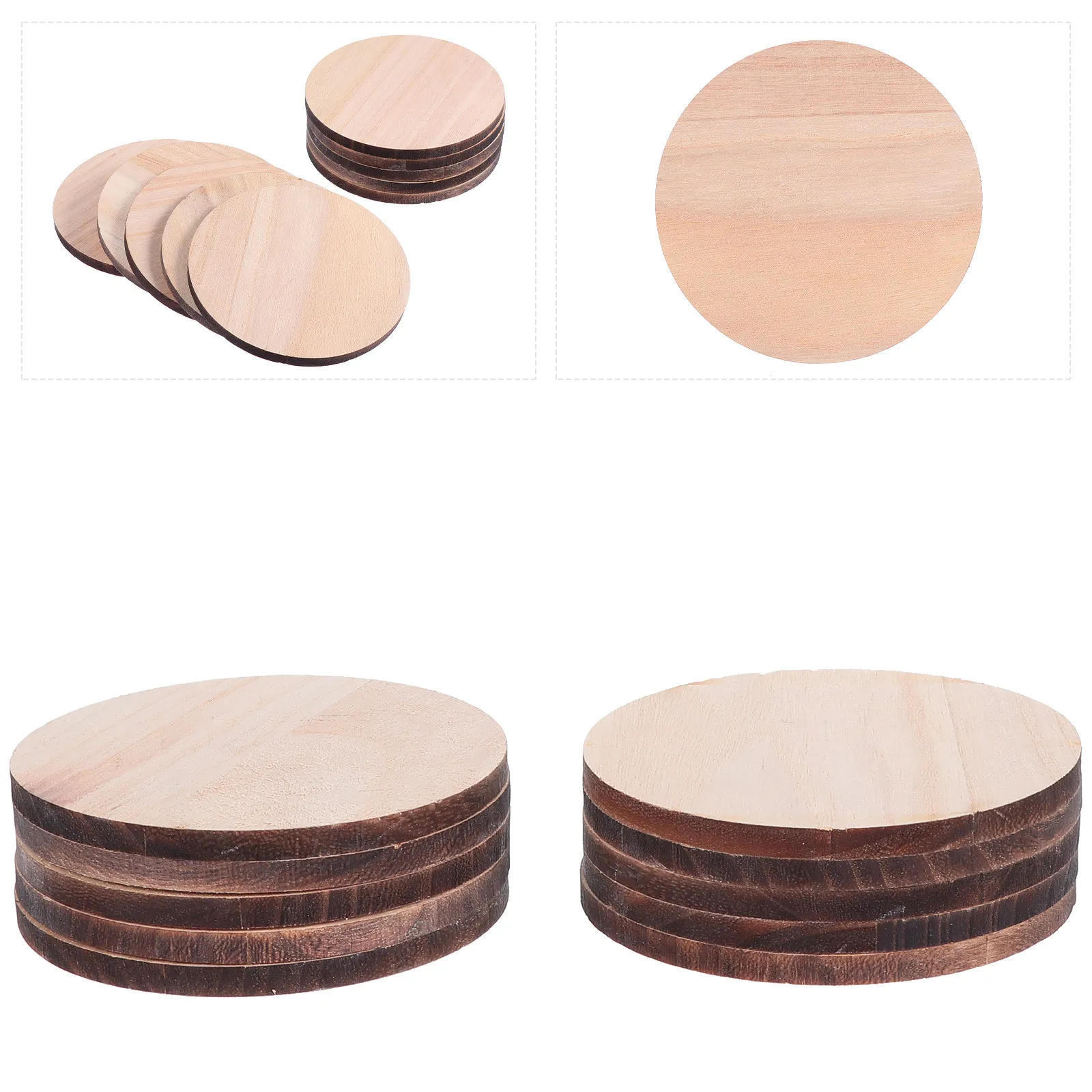 

10Pcs Round Wood Circles Blank Unfinished Wooden Discs for DIY Projects Crafting Painting Staining Wood Burning Home Decor Craft