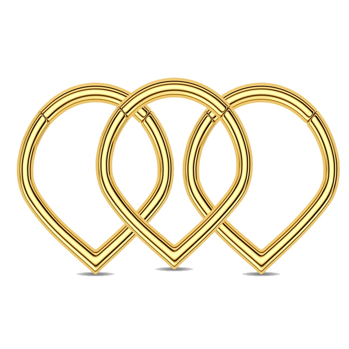 Heart Hinged Nose Ring Hoop in Titanium