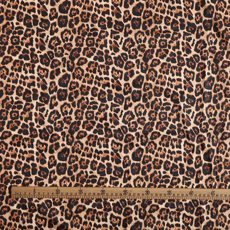 Leopard Print Chiffon Fabric for DIY Sewing Handmade Dress Sportswear Swim Trunks Clothing Fashion Material Cloth By The Meter
