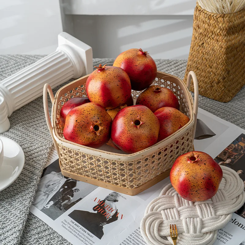 Simulation Pomegranate Artificial Fruits Model Fruit Shop Display Sample Kitchen Ornaments Photography Props DIY Party Home Deco