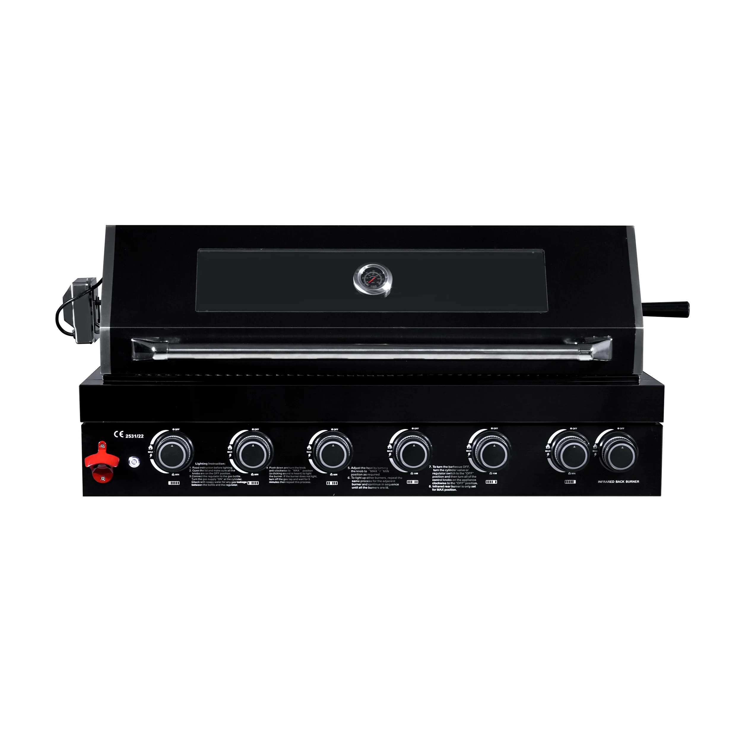 Top Rated Independent Burners 304 Black Stainless Steel Modern Premium Gas/Charcoal Hybrid for Year-Round Outdoor Cooking