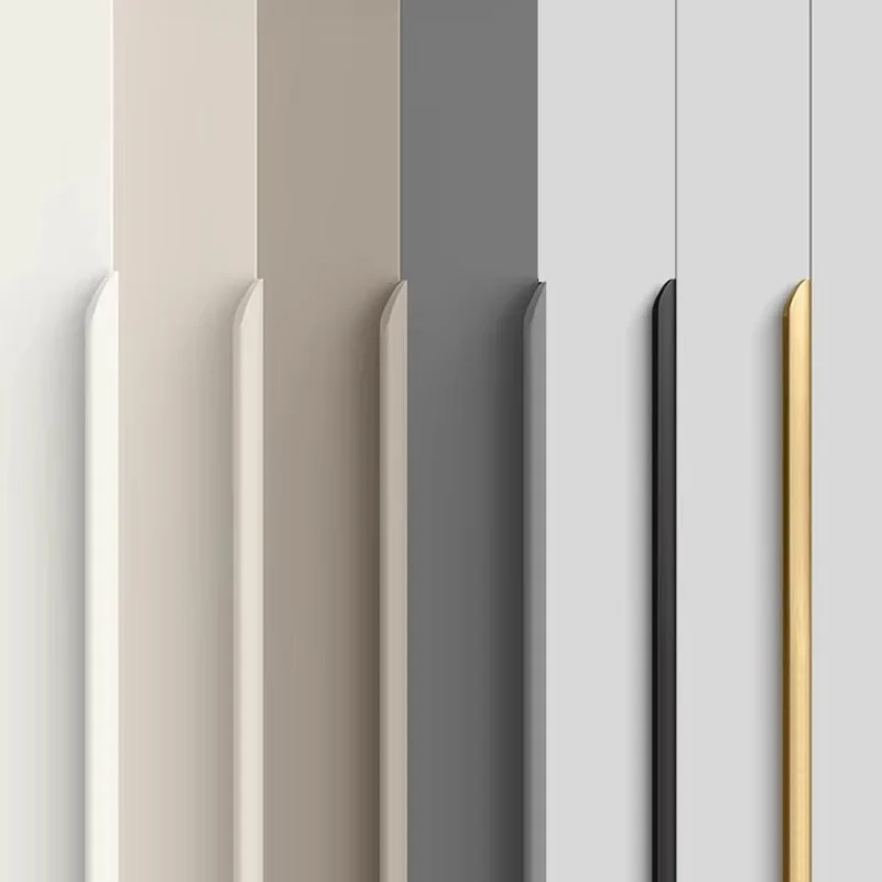 Hidden Handle for Wardrobe & Kitchen Cabinets, Long Furniture Door Pulls, Sleek Black Gold White Drawer Handles, Modern Minimali