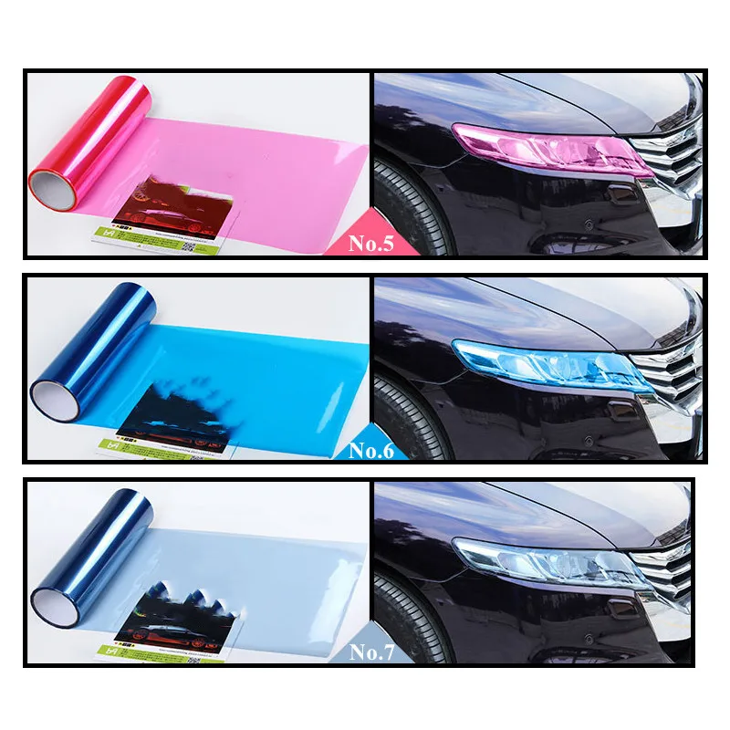 30 سنتيمتر x 60 سنتيمتر سيارة تينت الأزياء العلوي الضوء الخلفي الضباب ضوء الفينيل الدخان ورقة غشاء رقيقة ملصق غطاء سيارة التصميم سيارة ديكور لجميع السيارات #4
