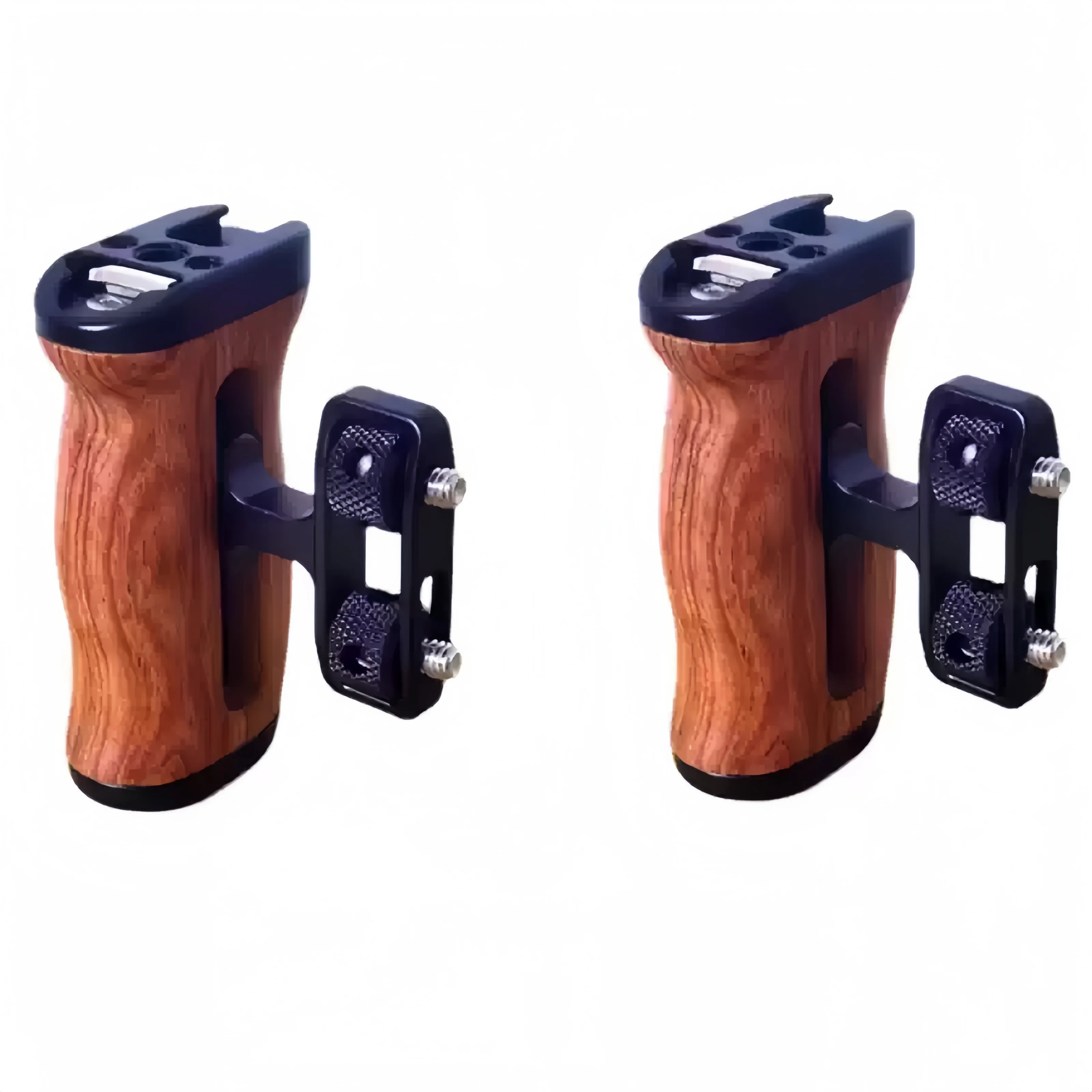 Jaula universal para cámara con mango de madera para lado izquierdo/derecho, orificios de 1/4'' y soporte para accesorios fríos, para Sony y Canon, para grabación de video auxiliar.