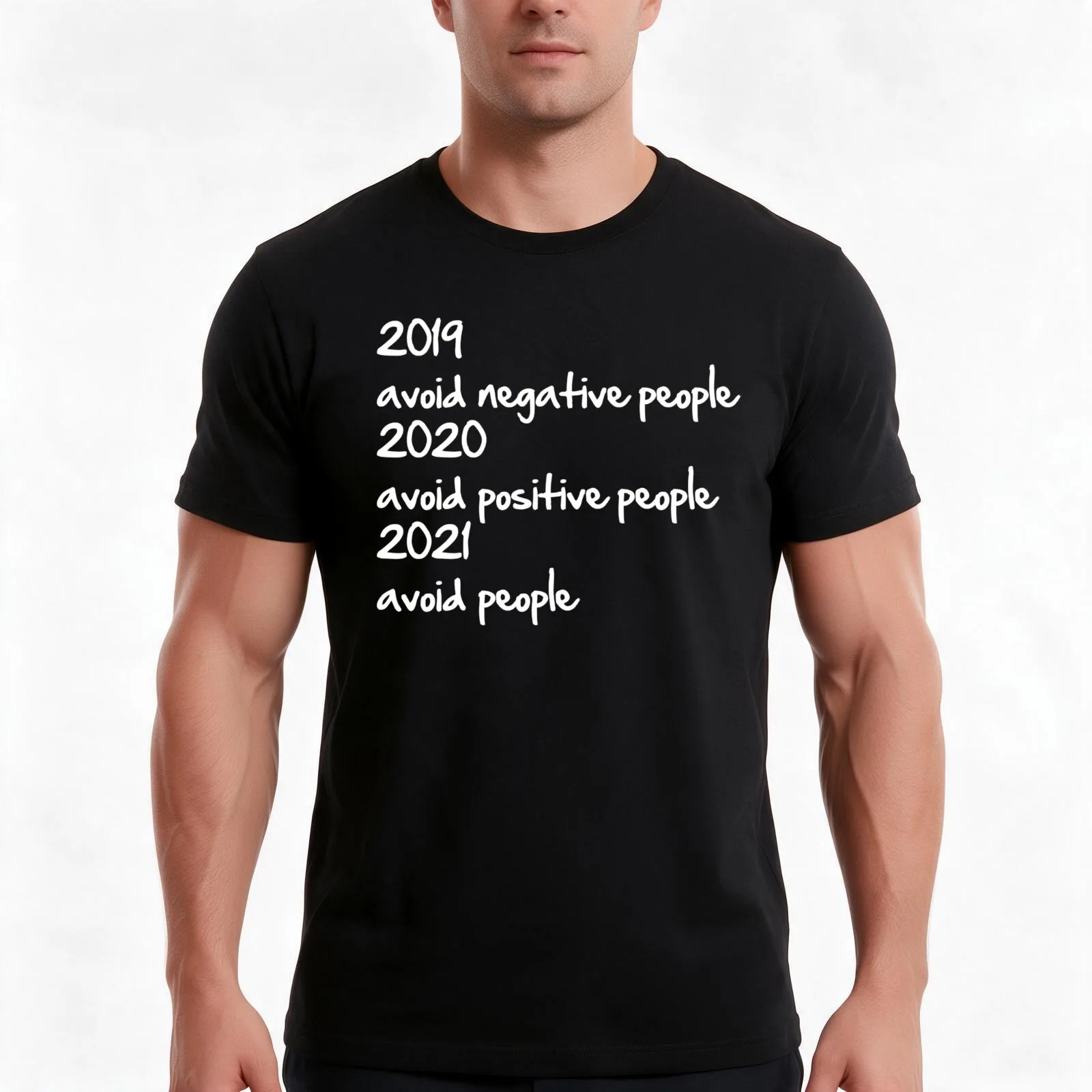 2019 2020 And 2021 Just Avoid People T-Shirt Summer Casual Cotton Tee Oversized Streetwear Tops Vintage Graphic Print