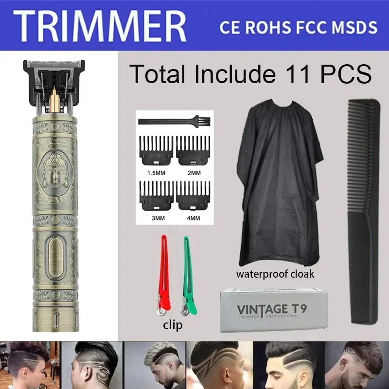 Electric Hair Cutting Machine Vintage T9 Clipper Hair Rechargeable Man Shaver Trimmer For Men's Barber Professional New Hot Sale