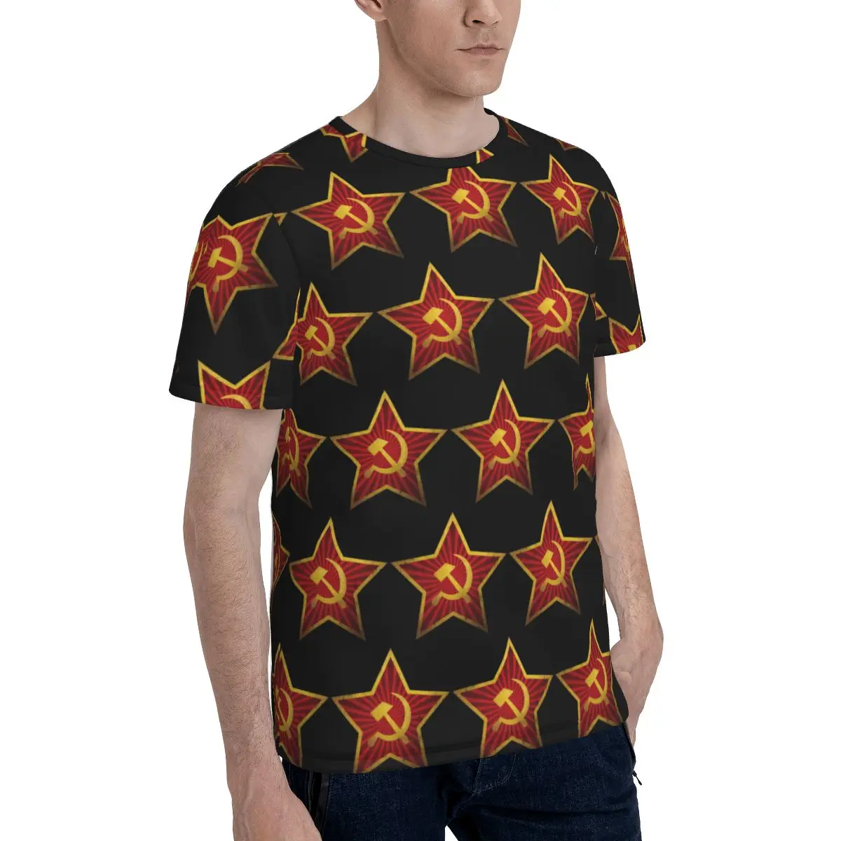 USSR Hammer And Sickle CCCP Russian Soviet Flag T-Shirt for Men Cotton T Shirts Men's Short Sleeve Crew Neck Summer Clothes Tops