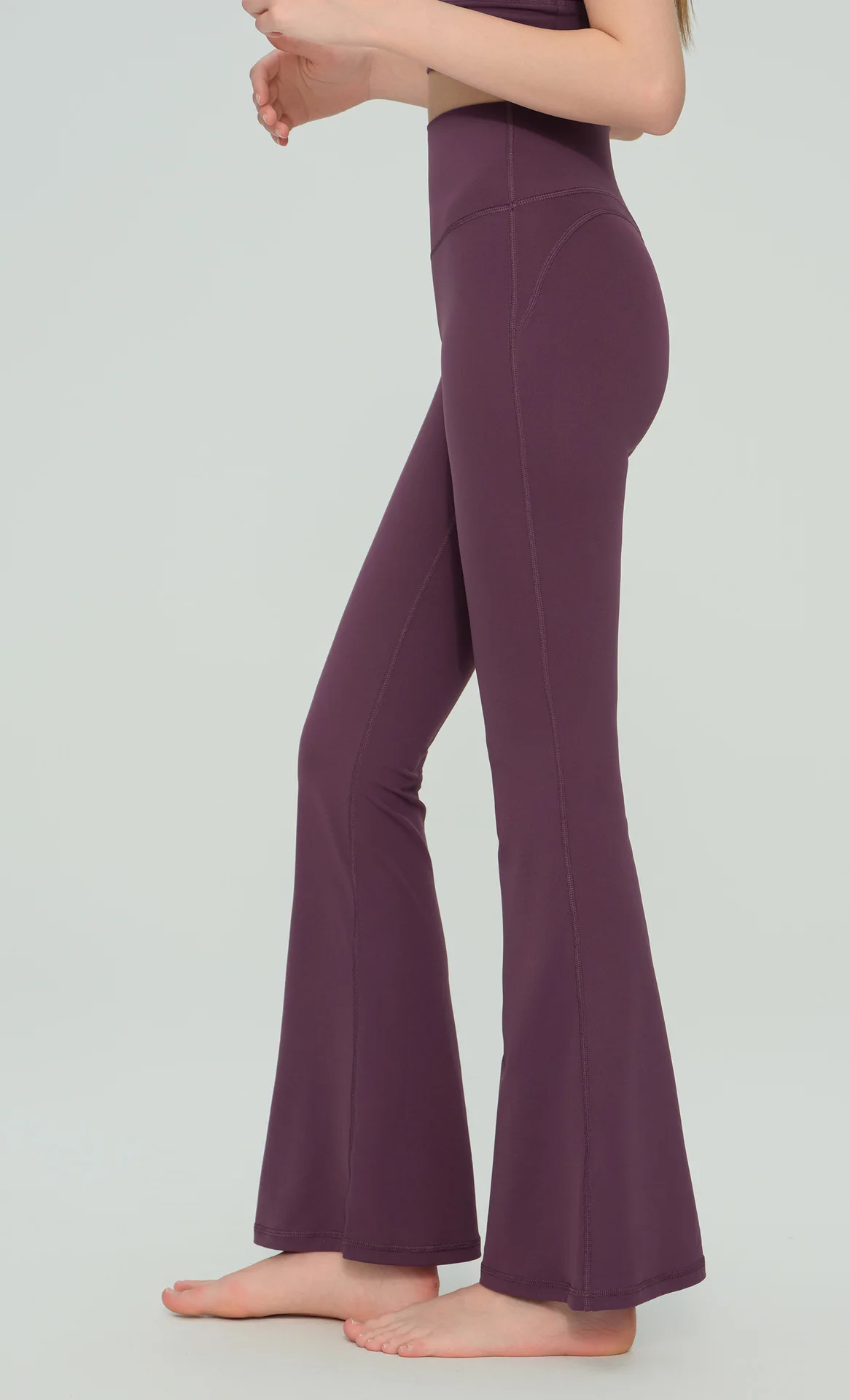 Damen High-Waist Eng Anliegende Hüftstraffende Schlanke Lange Yoga-Schlaghose Atmungsaktive Komfort-Fitness-Freizeit-Sport-Hose – Detail 17