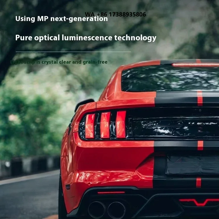 For Mustang 15-23 LED Flowing Tail Light Assembly With Transparent Lens, Featuring Red Waterproof Anti-lock Braking System,