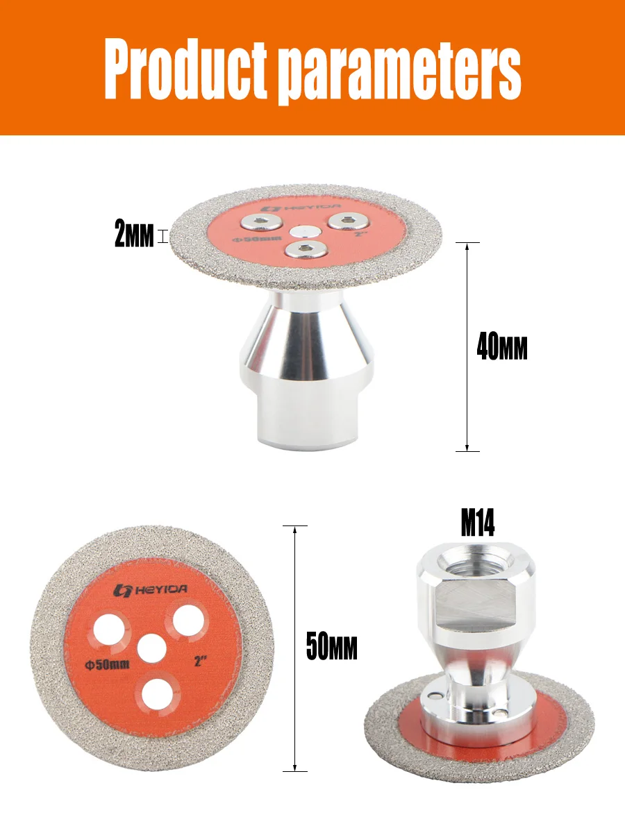 M14 Flange Diamond Cutting Disc 50mm 2Inch Brazed Diamond Saw Blade For Tile Marble Granite Rock Slab Engraving Grout Clean Tool