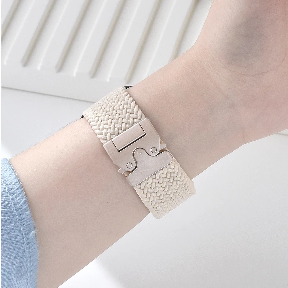 Band for Apple watch Straps 44mm 45mm 46mm Ultra 49mm 41 42mm Braided Nylon sport correa bracelet iWatch SerieS 10 9 8 SE 5 6 7