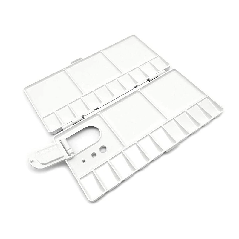 

25Grid Folding Watercolor Palette Watercolor Paint Tray Box with Thumbhole Brush Holders Painting Tool Artistic Supplies