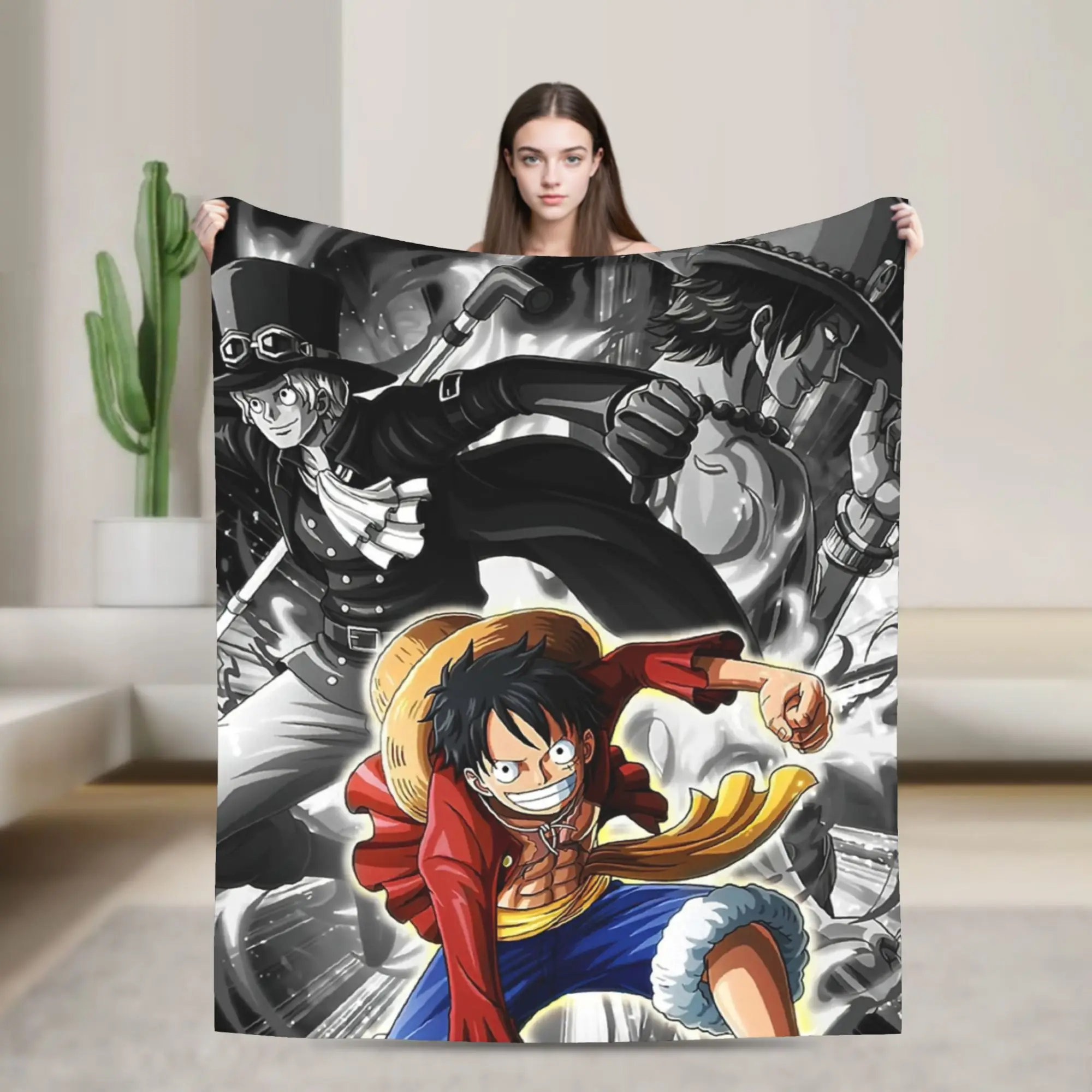 

Цельные одеяла Луффи, флисовые одеяла с кондиционером Monkey D Luffy, аниме, дышащие пледы для постельных принадлежностей, офисное одеяло