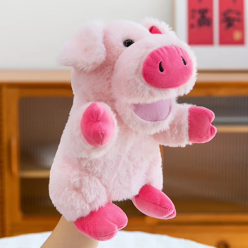 Stuffed Plush Animals Toys Hand Finger Story Puppet Kawaii Dolls Educational Pig Cat Gorilla Baby Toys  Children GIft