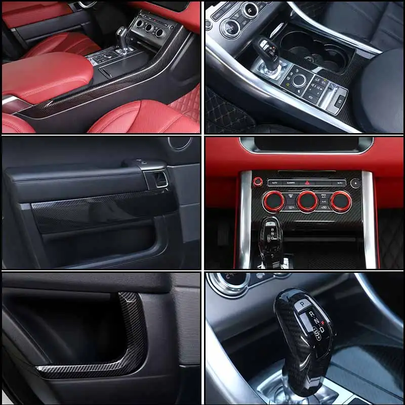 

For Land Rover Range Rover Sport L494 2014-2017 Carbon Fiber Car Center Control Panel, Exterior Rearview Mirror Trim Sticker