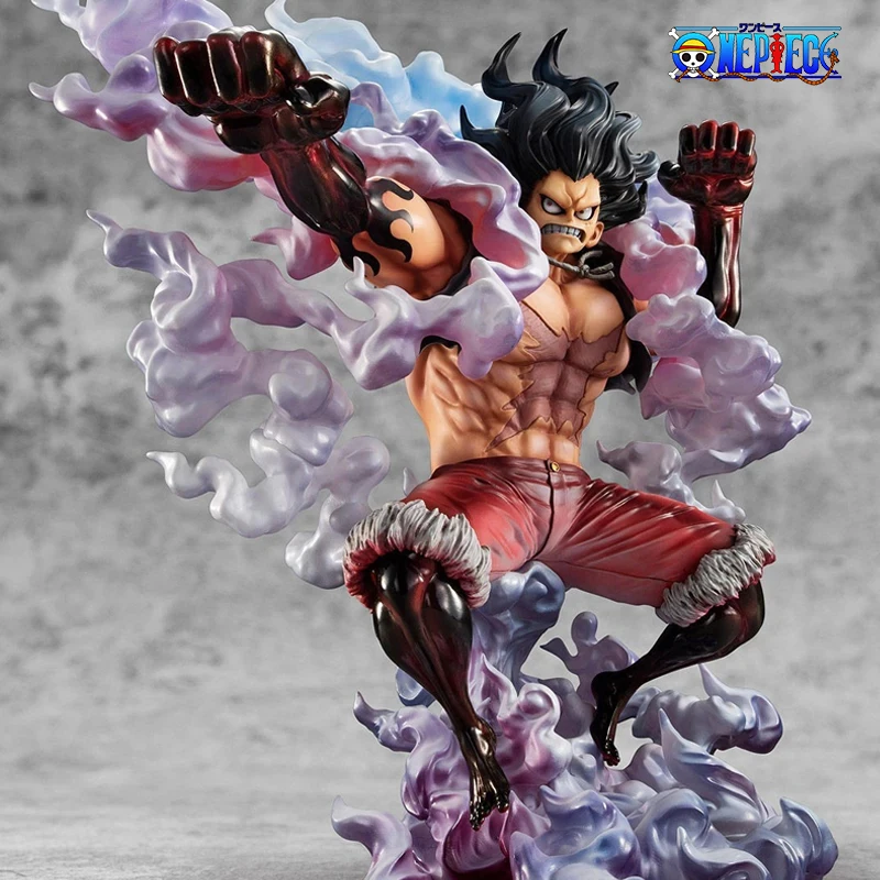 In Stock Luffy Anime Figure One Piece Snake Man Four Files Pop Max Nautical King Animation Model Decoration Statue Toy Kid Gifts