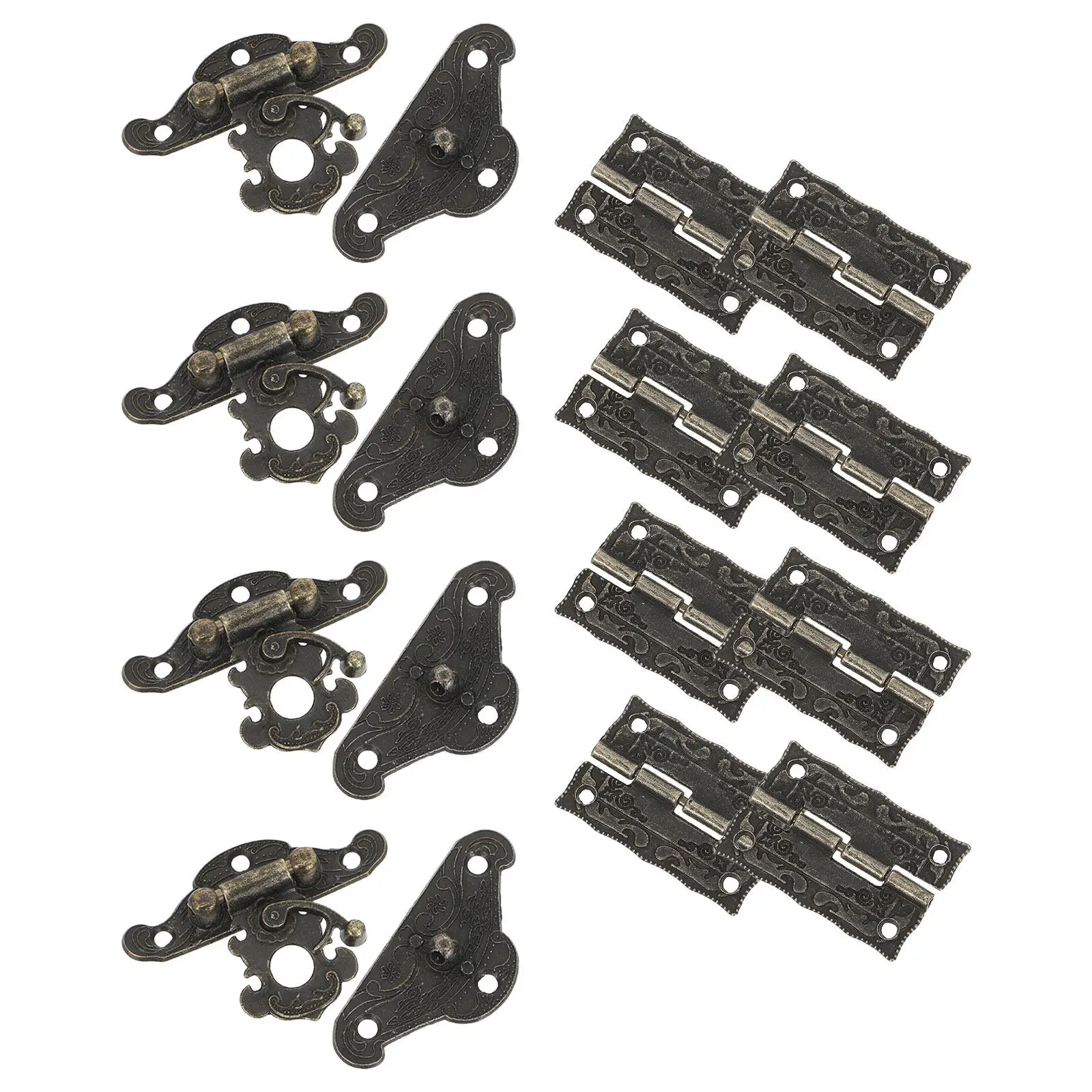 1Set Jewelry Box Decorative Lock Set Zinc Alloy Latches for Wood Boxes Vintage Closure Hardware Stable Transport Ready