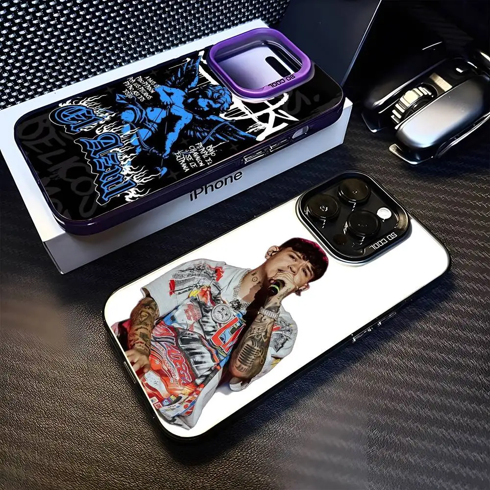 حافظة هاتف Junior H $AD B-BOYZ لهاتف iPhone17,16,15,14,13,12,11 Plus، Pro Max غطاء مقاوم للصدمات باللون الأرجواني غير اللامع