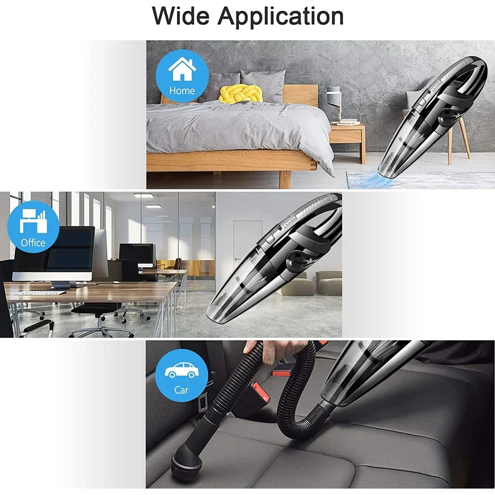 

Car Vacuum Cleaner Wireless Vacuum Cleaner Wet and Dry Mini Car Hoovers USB Rechargeable Strong Suction for Car Home Office