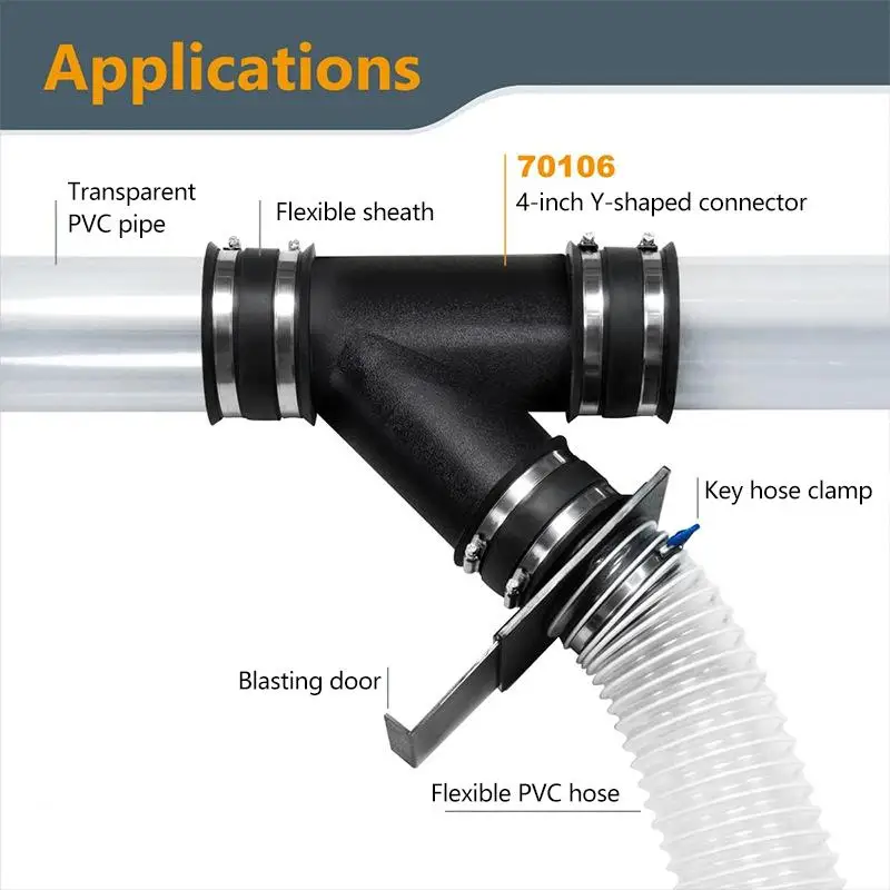 Winkel-Y-Rohrverbinder 60/75MM 1 Stück Langlebige Luftkanalverbindung Kompatibel mit Webasto Heizungsteilen – Detail 4
