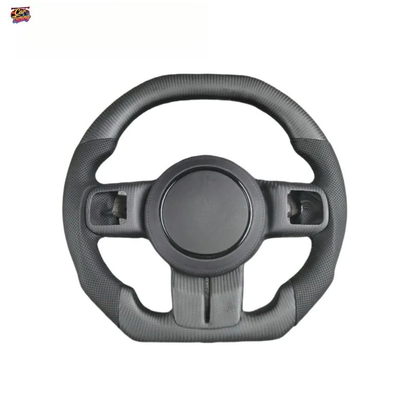 For Jeep Wrangler Gladiator Freedom Light JK JL Big Cut Compass Commander Flat Bottom Carbon Fiber Steering Wheel Modification