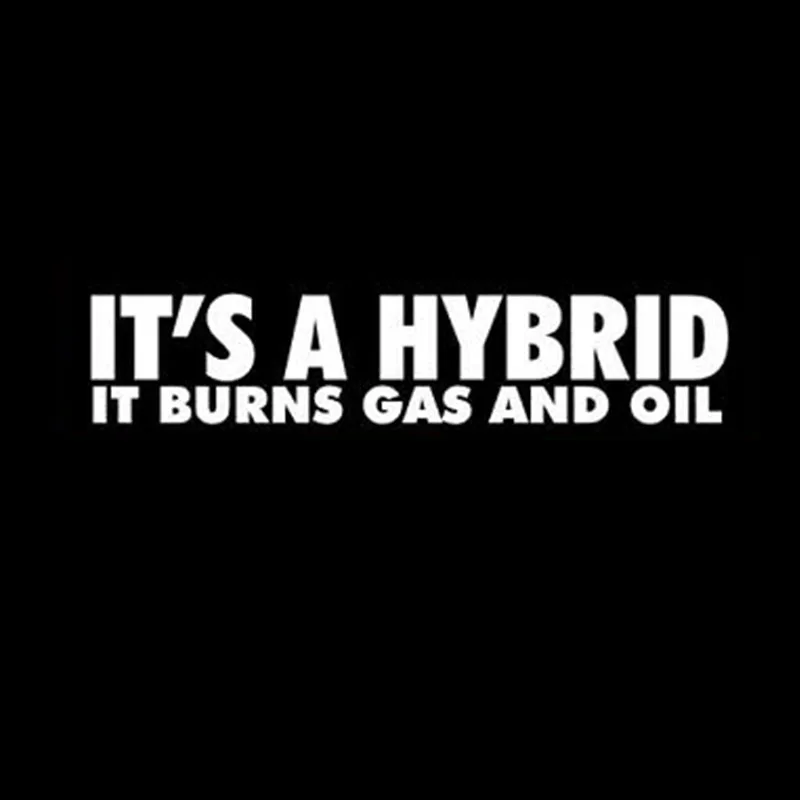 Funny Decals Exterior Accessories  It's A Hybrid It Burns Gas and Oil - Sticker for Jeep 4x4 Decal Offroad 17.78 X8cm