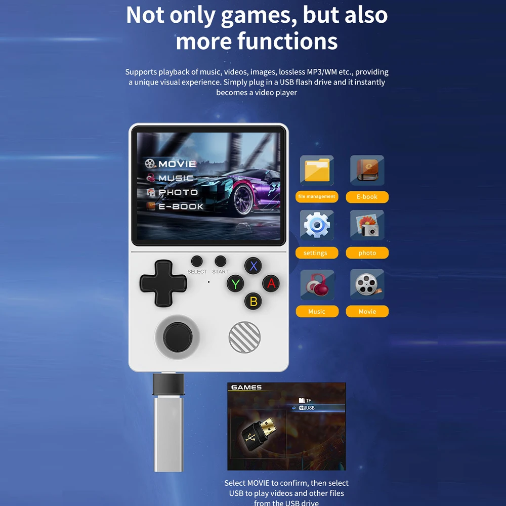 Console de jeu vidéo Portable rétro GB350, pour PS1/GBA, plus de 20000 jeux intégrés, écran IPS, système Linux, lecteurs de rétroéclairage portables