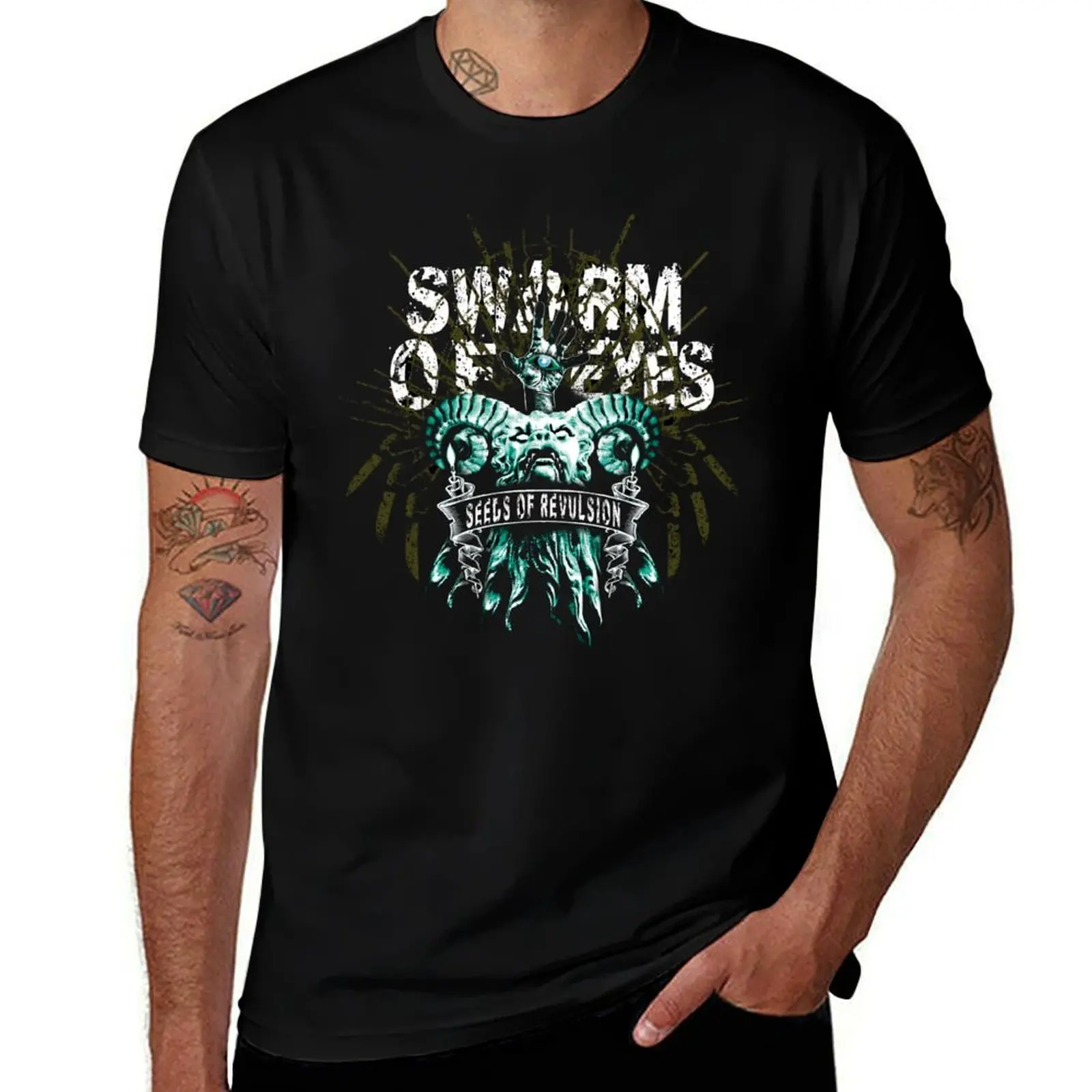 SWARM OF EYES: The Worship of False Gods T-Shirt Fashion Pattern Printed Tee Shirt