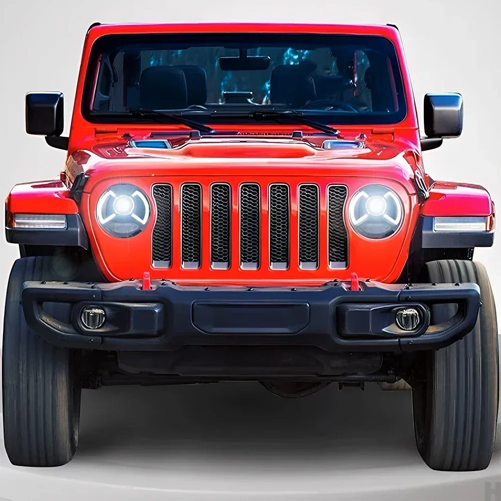 

Модернизированные передние фары для Jeep Wrangler 2018-2024: Светодиодные динамические бифокальные проекционные линзы, аксессуары для авто