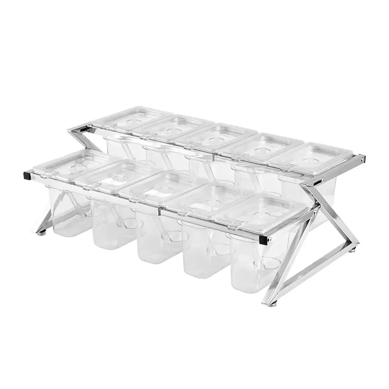 Modern Restaurant Bar Accessories Set Stylish Metal Fruit Salad Station Dispenser and Beverage Accessories