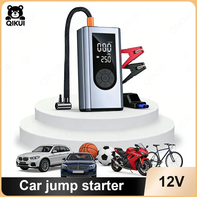 

Portable Car Jump Starter with Air Compressor for Emergency Vehicle Battery Boosting Power Bank for 12V Cars Trucks SUVs for