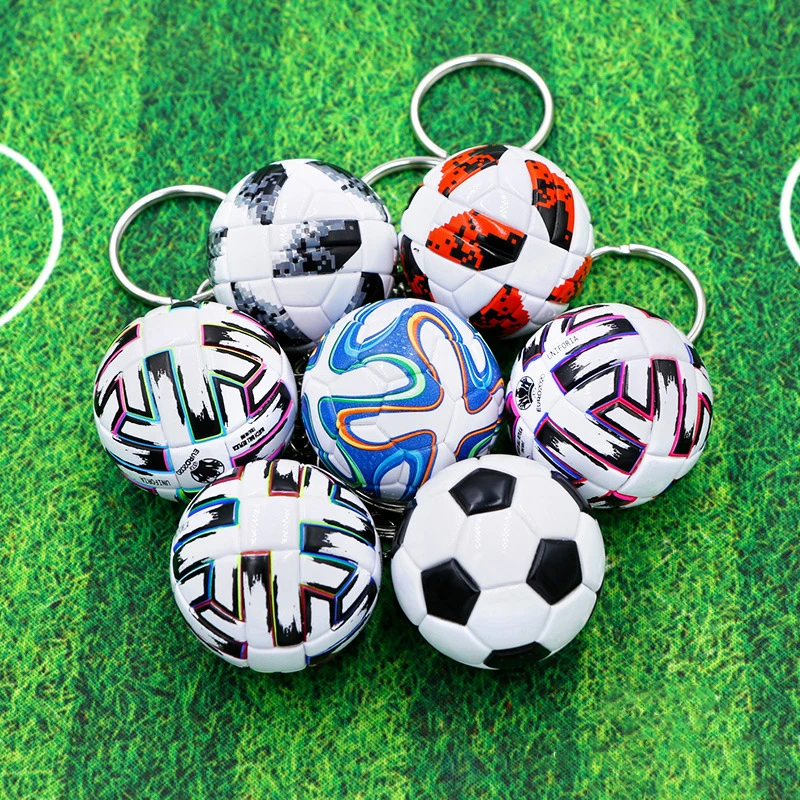 PU Leather Football Souvenir Key Chain Men Women Soccer Fans Keychain Pendant Key Ring Gift Bag Charms Accessories