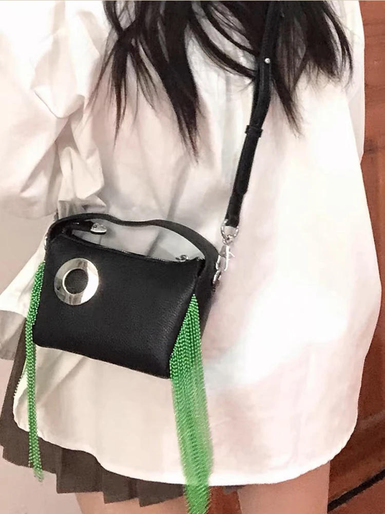 Tassel Bag for Women 2023 Fashion Trend Shoulder Bag Fashion Crossbody Bag Luxury Brand Metal Tassel Decorated Handbag