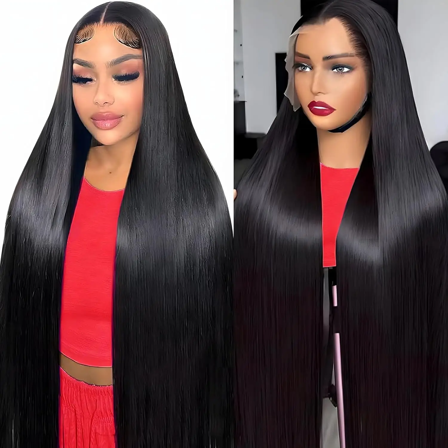 

Парик из натуральных волос 13x6 HD Lace Front, предварительно проработанный, 46 дюймов, прямой, 200% плотности, для женщин