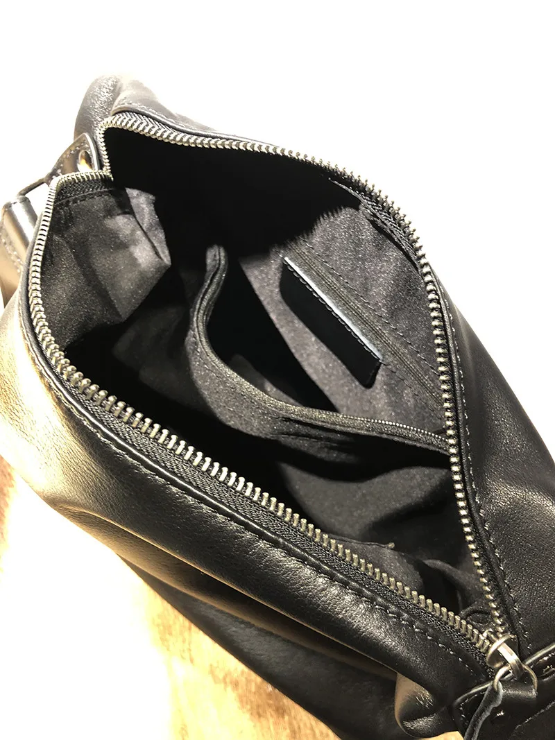 Sac à Bandoulière Vintage en Cuir group pour Homme et Femme, Sacoche Universelle, Large, Noire, Décontractée, pour l'Extérieur