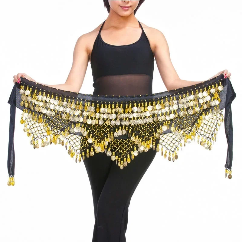 

New Style Top Selling Belly Dance Waist Chain Hip Scarf Belly Dance Coins Belt Dancing Waist Belts