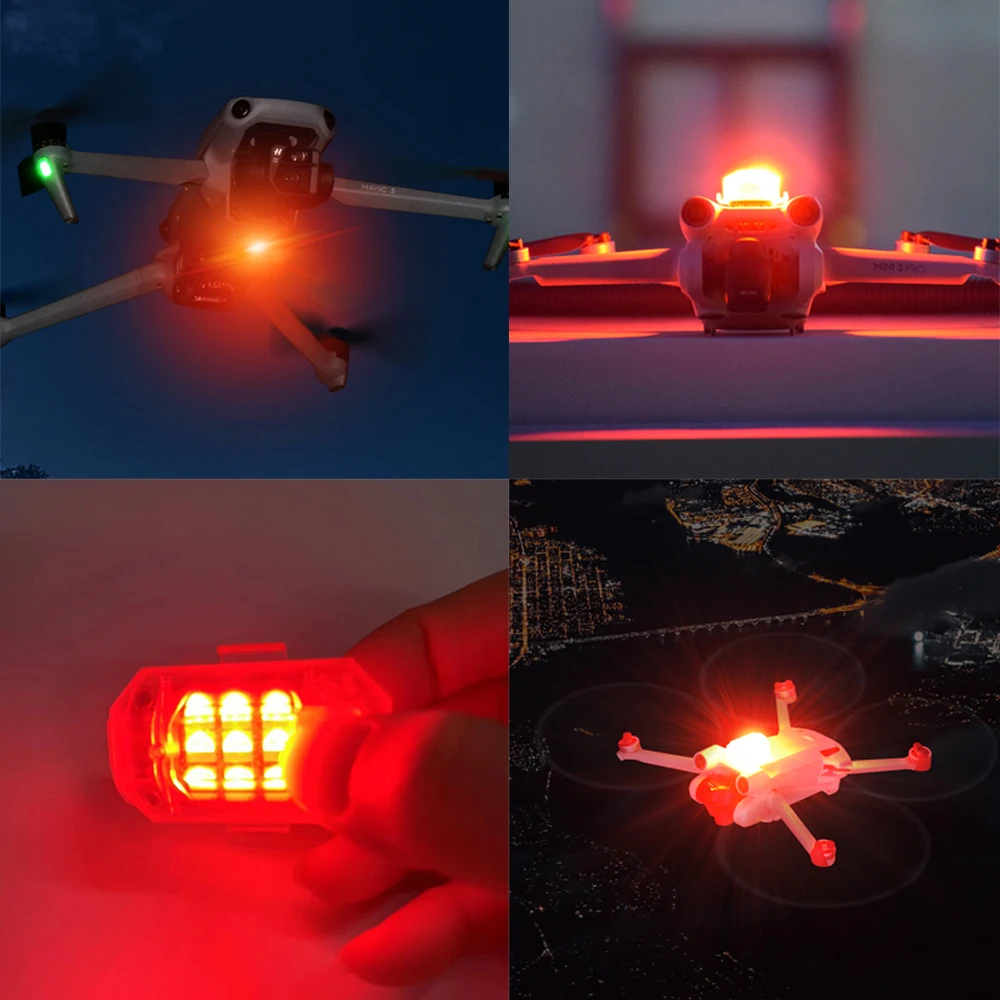 Drahtloses LED-Blitzlicht für DJI Mini 4/3 PRO/Mini3/AIR3/AIR3S/2/2S/Mavic 3/3Pro NEO Avata 2 Drohnen, Warnlampe, Blitzanzeige