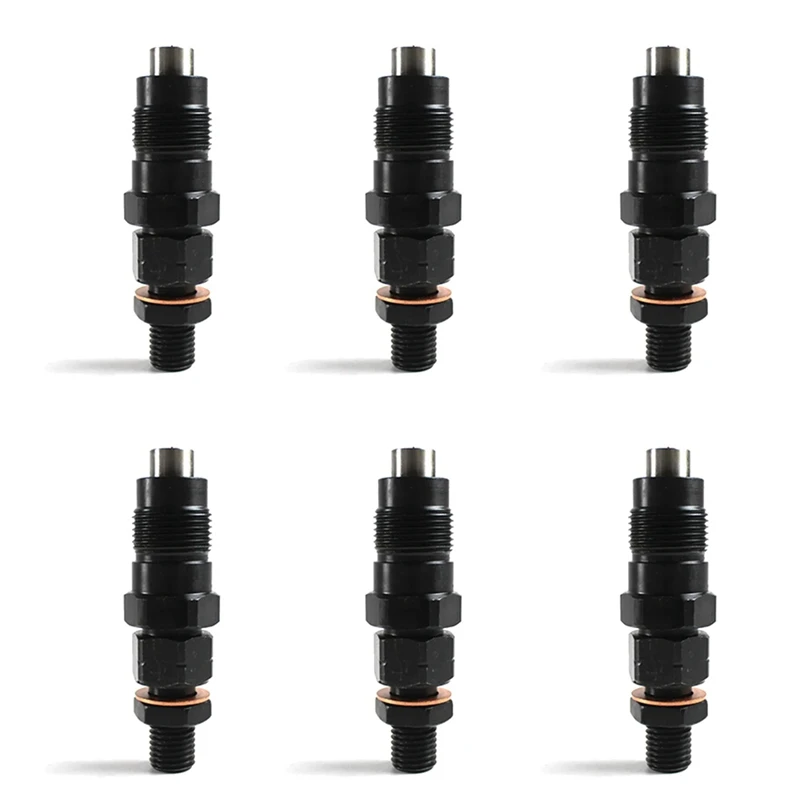 6 Piece 6 Cylinder Fuel Injector 23600-19075 Black Metal Fit For Toyota Land Cruiser HZJ105 1998-2007 Engine Injector Nozzles