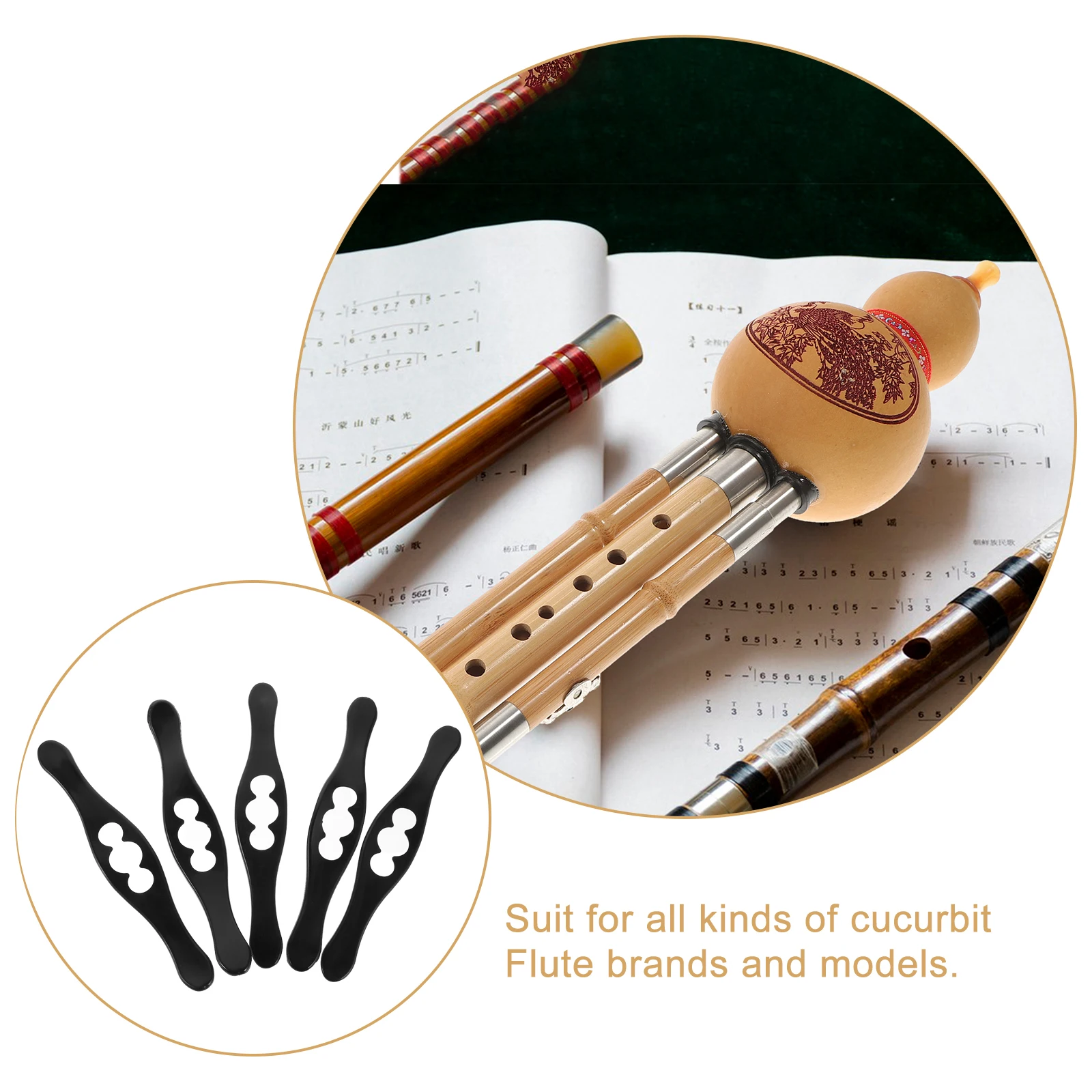 

5pcs Hulusi Protective Cushion Pad Anti-Fall Instrument Sleeve Soft Corner Guard For Cucurbit Flute Shock Absorbing Travel