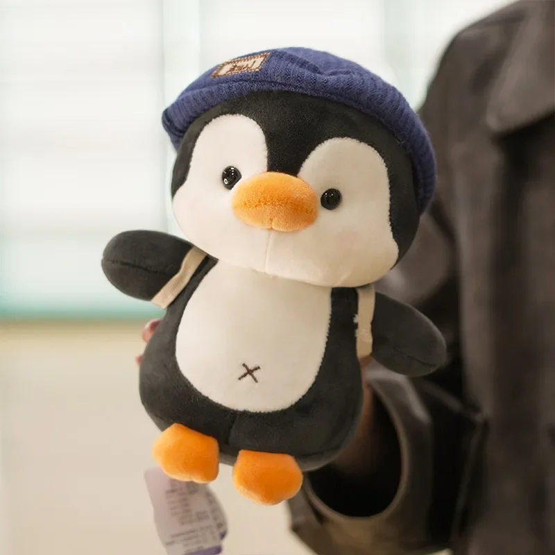 Cartoon Cute Penguin Wearing Hat Stuffed Plush Exquisite Soft Workmanship Doll Decoration Great Birthday Present for Friends